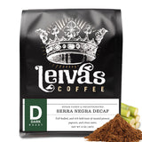 Leiva’s Decaf Ground Coffee (8oz), Guatemalan Ground Dark Roast Coffee - Serra Negra Organic Decaffeinated Coffee Ground w/Roasted Peanut, Popcorn
