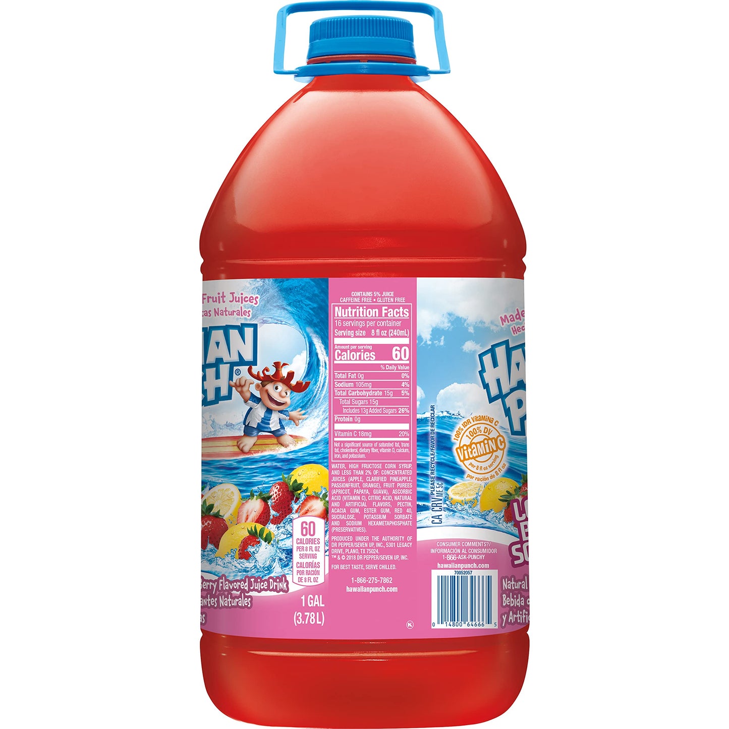 Hawaiian Punch, Lemon Berry Squeeze, 128 Fluid Ounce