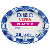 Dixie Ultra Disposable Paper Platters, 10" x 12.5", 25 Count - Durable, Sturdy Design