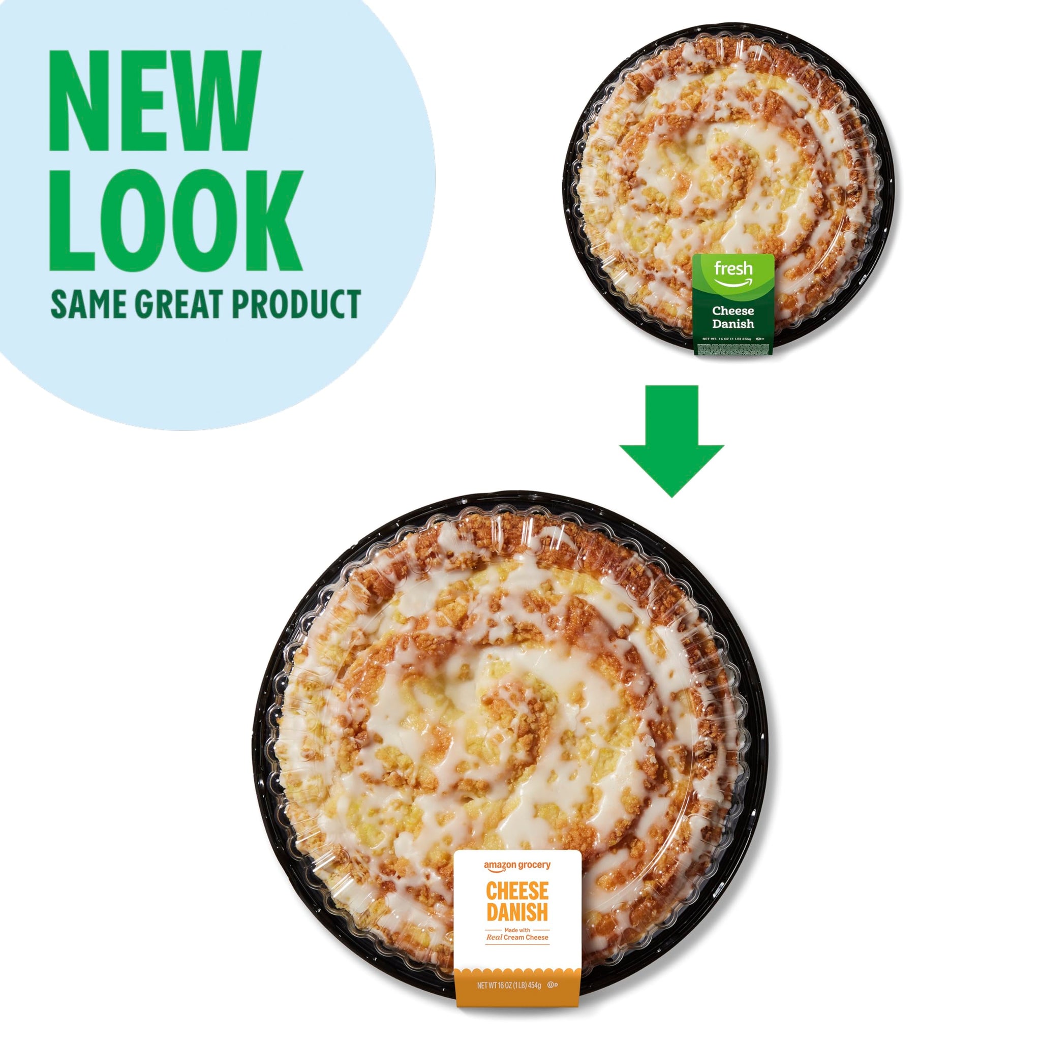 Amazon Grocery, Cheese Danish, 16 Oz (Previously Fresh Brand, Packaging May Vary)