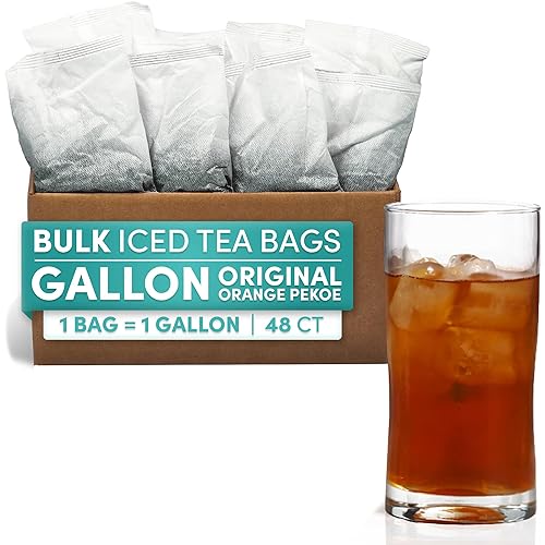 Black Orange Pekoe Iced Tea Bags, 1 Gallon Tea Bags, 48 Count, Bulk Iced Tea Packs, Orange Pekoe Tea for Restaurants, Cafes & Home