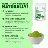 100g Moringa Leaves Powder Oleifera Leaves Drumstick Tree Leaves Well-Cleaned 100% Pure, Dried and Ground Leaf Powder for Cooking, Smoothies, and Teas