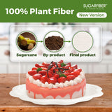 [50 COUNT]10-inch Compostable PFAS Free Floral Paper Plates, White Floral Acanthus Collection Natural Sugarcane Disposable Bagasse Eco Friendly