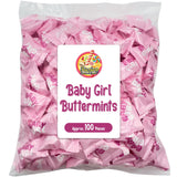 Baby Girl Buttermints - 100 Count - Pink Candy For Baby Shower - Baby Shower Candy - Perfect For Gender Reveal Parties, Hospital Goodie Bags, Welcome