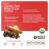 Cardio Care Organic Coffee Pods - Probiotic Coffee with Cacao, Ginger, Turmeric & Cinnamon - Healthy Superfood, Mold Free, Vegan, Gluten Free