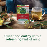 Traditional Medicinals Organic, Throat Coat Tea, Eucalyptus & Slippery Elm - Supports Respiratory and Throat Health - Kosher, Non-GMO, Caffeine-Free