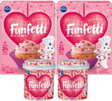 Funfetti Mother's Day Bundle, 2 of each: Cake & Cupcake Mix with Candy Bits, 15.25 oz and Pink Vanilla Frosting with Sprinkles, 15.6 oz