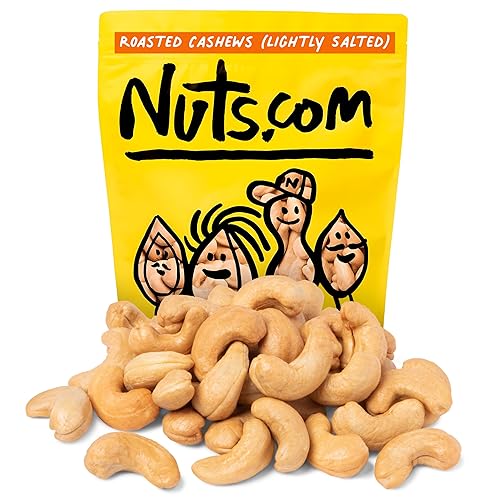 Nuts.com - Roasted Cashews (Lightly Salted) - Creamy & Savory Flavor, Healthy Snack for Adults & Kids, Good Source of Protein, Fiber, Calcium, Iron