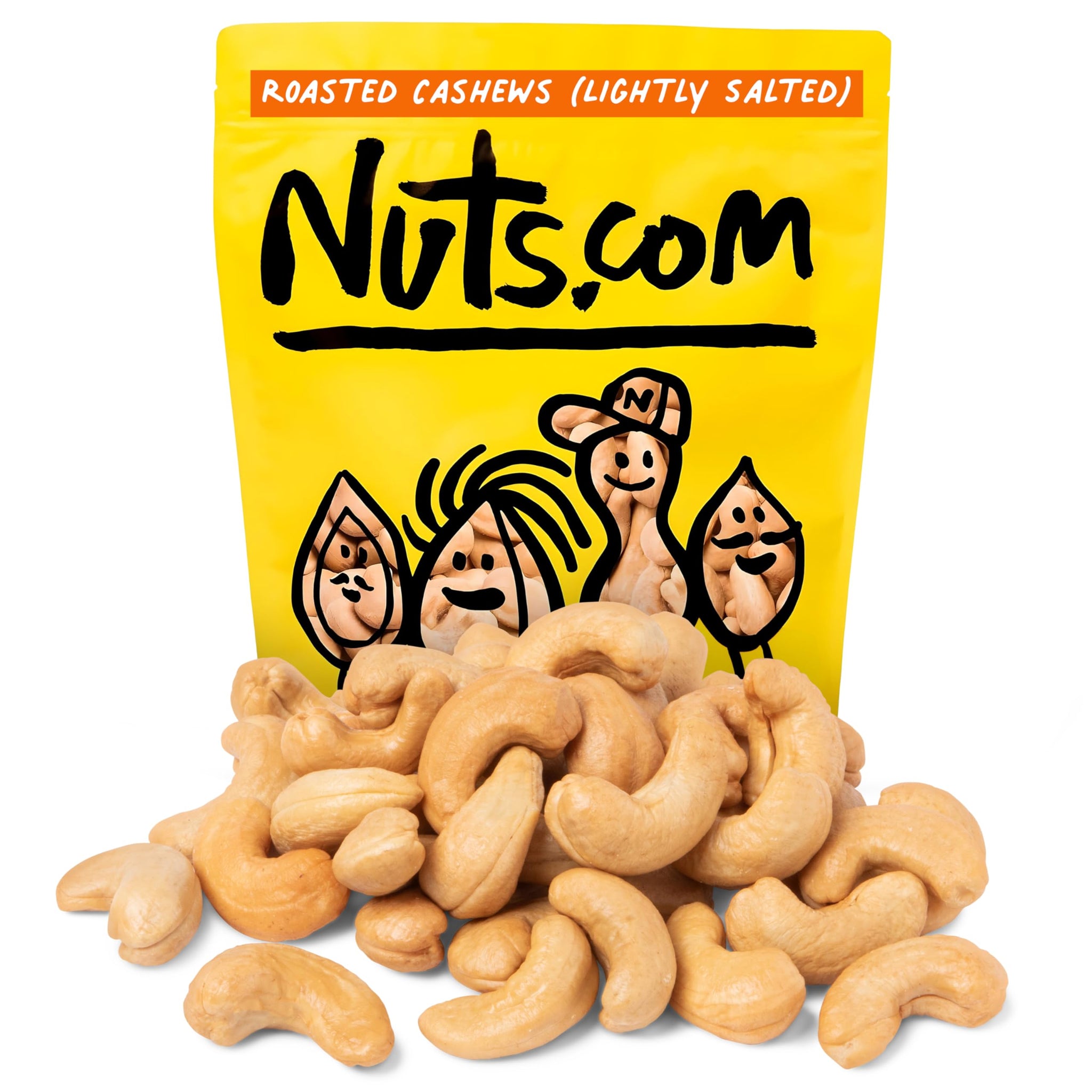 Nuts.com - Roasted Cashews (Lightly Salted) - Creamy & Savory Flavor, Healthy Snack for Adults & Kids, Good Source of Protein, Fiber, Calcium, Iron