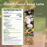 Teeccino Organic Instant French Roast Herbal Latte - 14 Servings - Creamy Oat & Coconut Latte Plus MCT Oil with a Bold, Coffee-Like Blend of Roasted