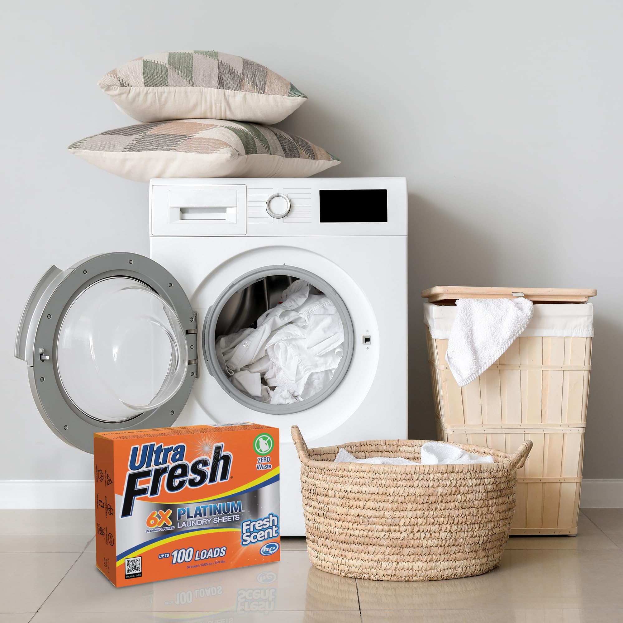 Ultra Fresh Platinum 2 Pack Laundry Soap Detergent Sheets, Ultra Concentrated, Stain Fighting, Fresh Scent, 200 Loads