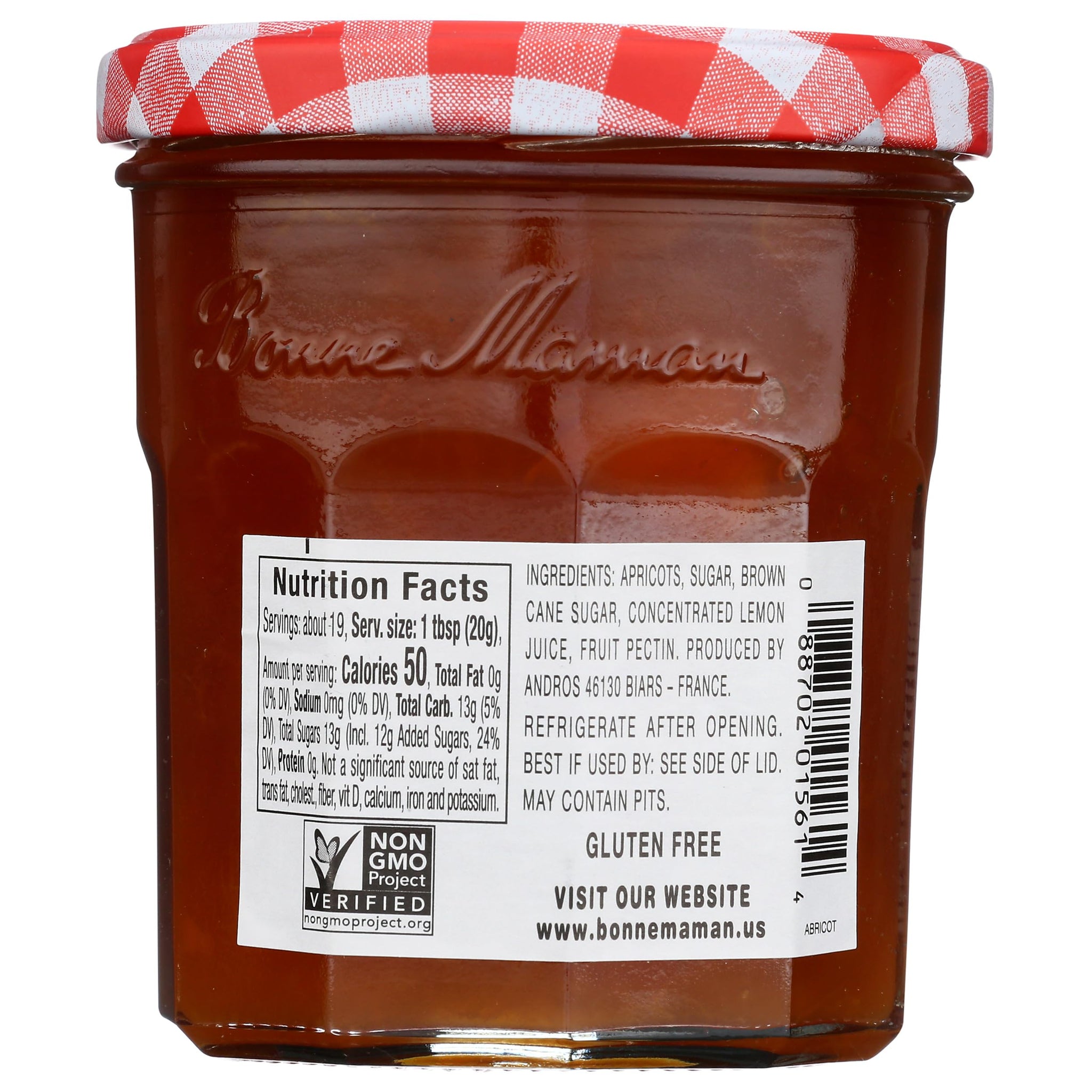 Bonne Maman Apricot Preserves, 13 oz Glass Jars (Pack of 6) - Non-GMO, Made with Simple Ingredients