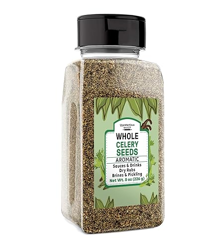 Unpretentious Whole Celery Seeds, 8 oz, Sauces & Dry Rubs, Brine Seasoning, Aromatic