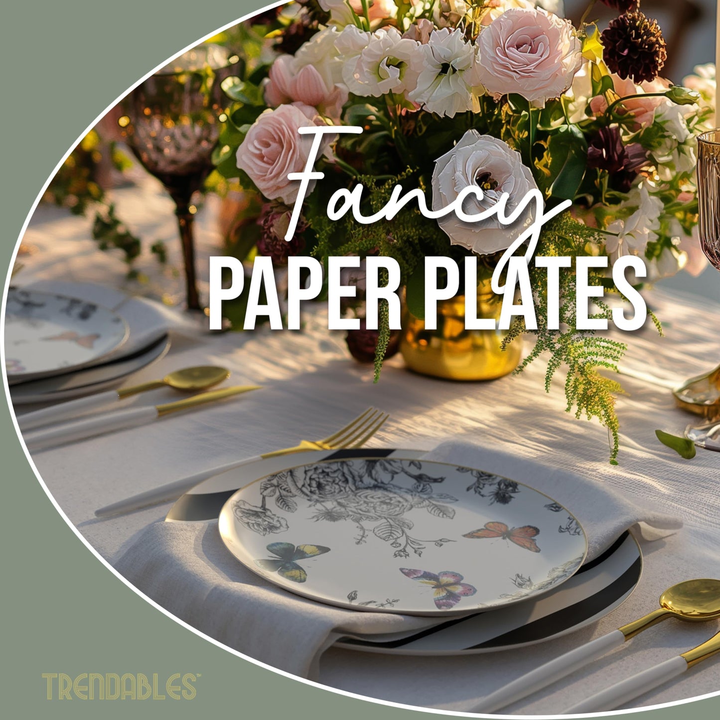 Trendables Floral Paper Plates 8.5 Inch & 10.5 Inch 40 Pcs Dinner Plate Set Fancy Disposable Plates for Party for 20 Guests 20 X 8 & 20 X 10 Large
