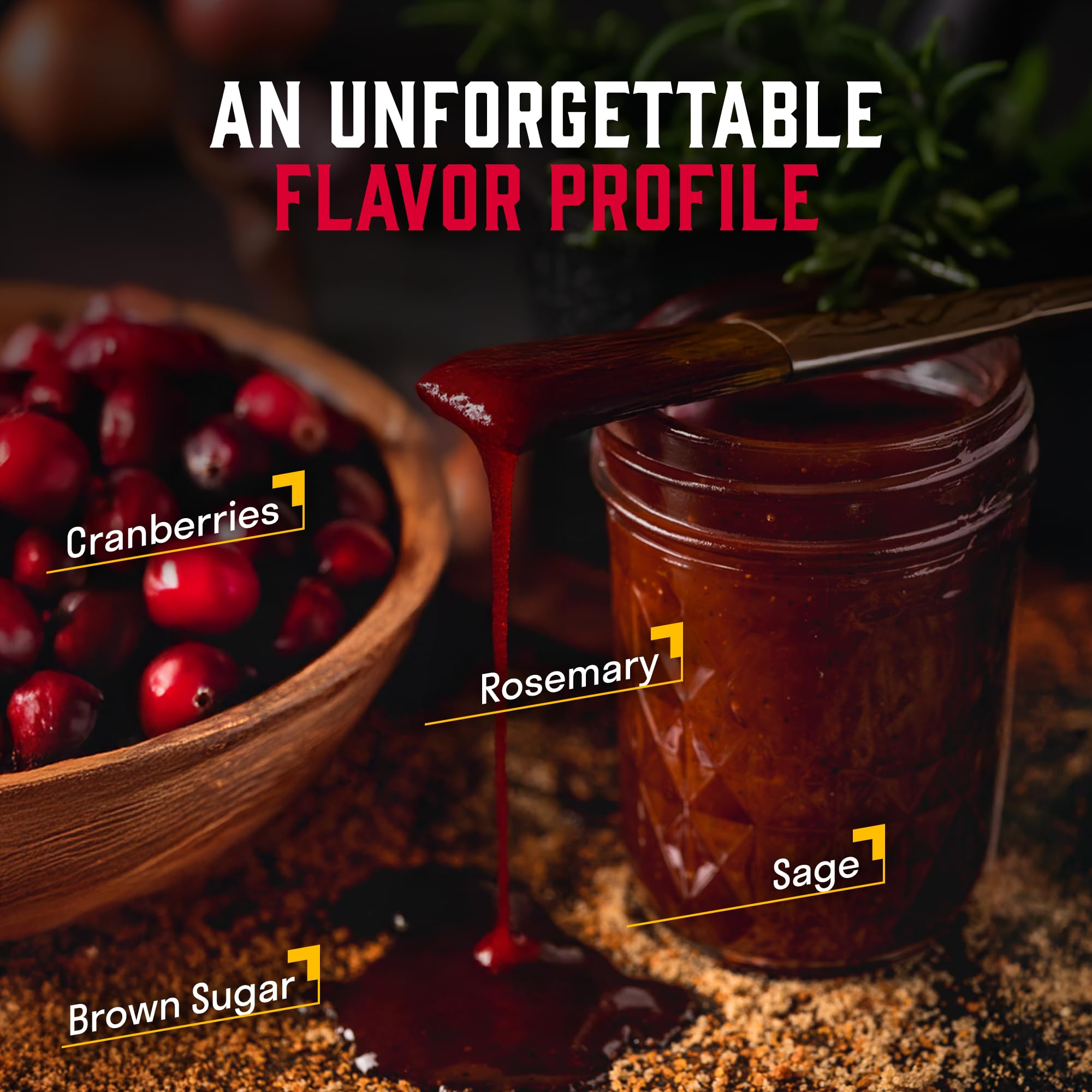 Hey Grill Hey | Cranberry BBQ Glaze | Great for Smoked Turkey, Ribs, Pork Chops, Chicken, and more.