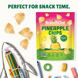 BranchOut Pineapple Chips, No Added Sugar, Real Dried Pineapple Chunks, 100% Fruit, Better than Freeze Dried Pineapple, Healthy Vegan Snacks for Kids