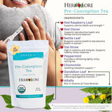Herb Lore Organic Fertility Tea for Women - 65 Cups - Loose Leaf Pre Conception Tea with Red Raspberry Leaf for Prenatal Support