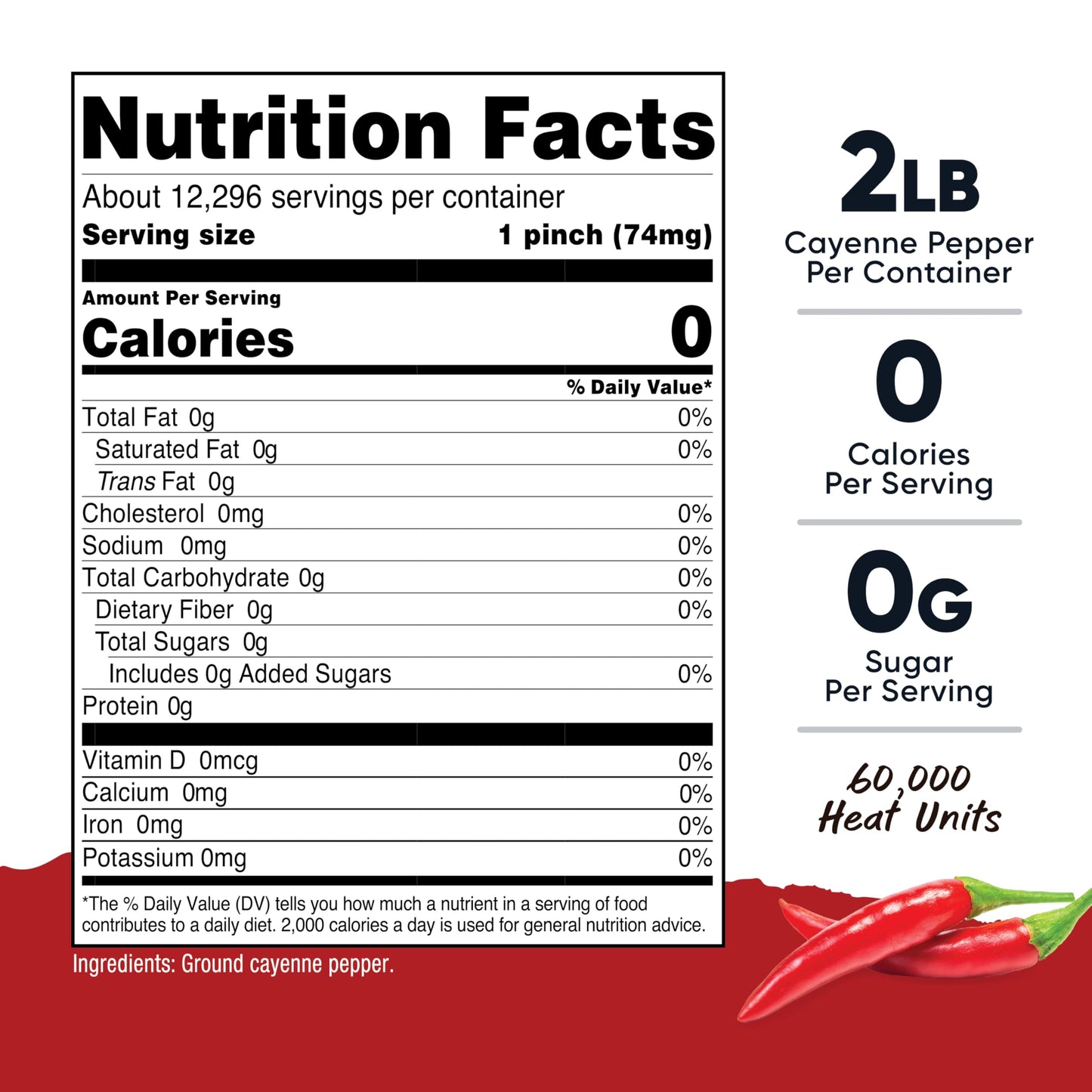 Nutricost Pantry Cayenne Pepper 60,000 Heat Units (2 Pounds) - Ground Red Pepper Powder, Vegan, Gluten-Free, GMO-Free