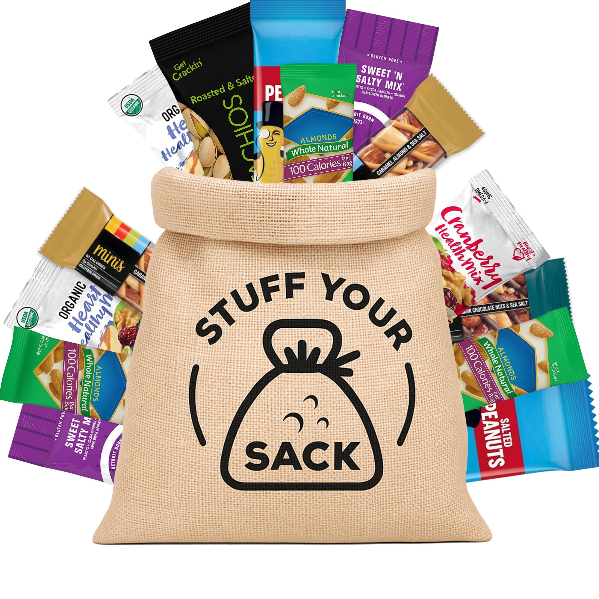 Healthy Nut Snack Packs - 25 Count Assortment of Almond, Cashew, Pistachio, and Mixed Nut Portions - Protein?Rich, Gluten?Free Snack Box by Stuff Your