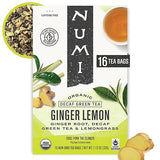 Numi Organic Ginger Lemon Decaf Tea, 16 Green Tea Bags, Micro-Plastic Free
