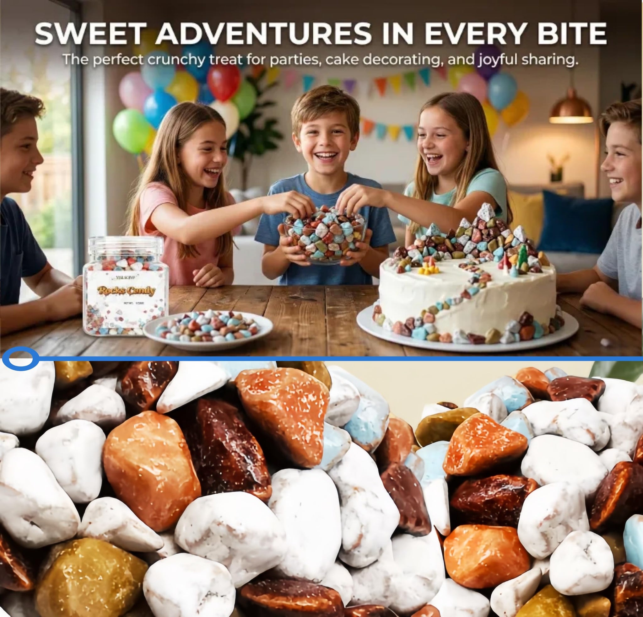 1.1 lb Chocolate Rocks - Edible Chocolate Stones, Premium Peanut-Free & Tree, for Kids & Adults - Perfect for Cake Decorating, Birthday Parties