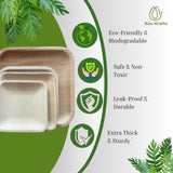 Eco Kraftz 300 Square Palm Leaf Plates-Compostable & Biodegradable, Sturdy Disposable plates for Weddings, Events, Odor-Free, Microwave Safe (300 Pcs