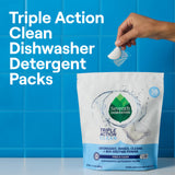 Seventh Generation Triple Action Clean Automatic Dishwasher Detergent Packs with Bio-Enzyme Power, Free & Clear, Fights 48-hour Stuck-on Food, 54