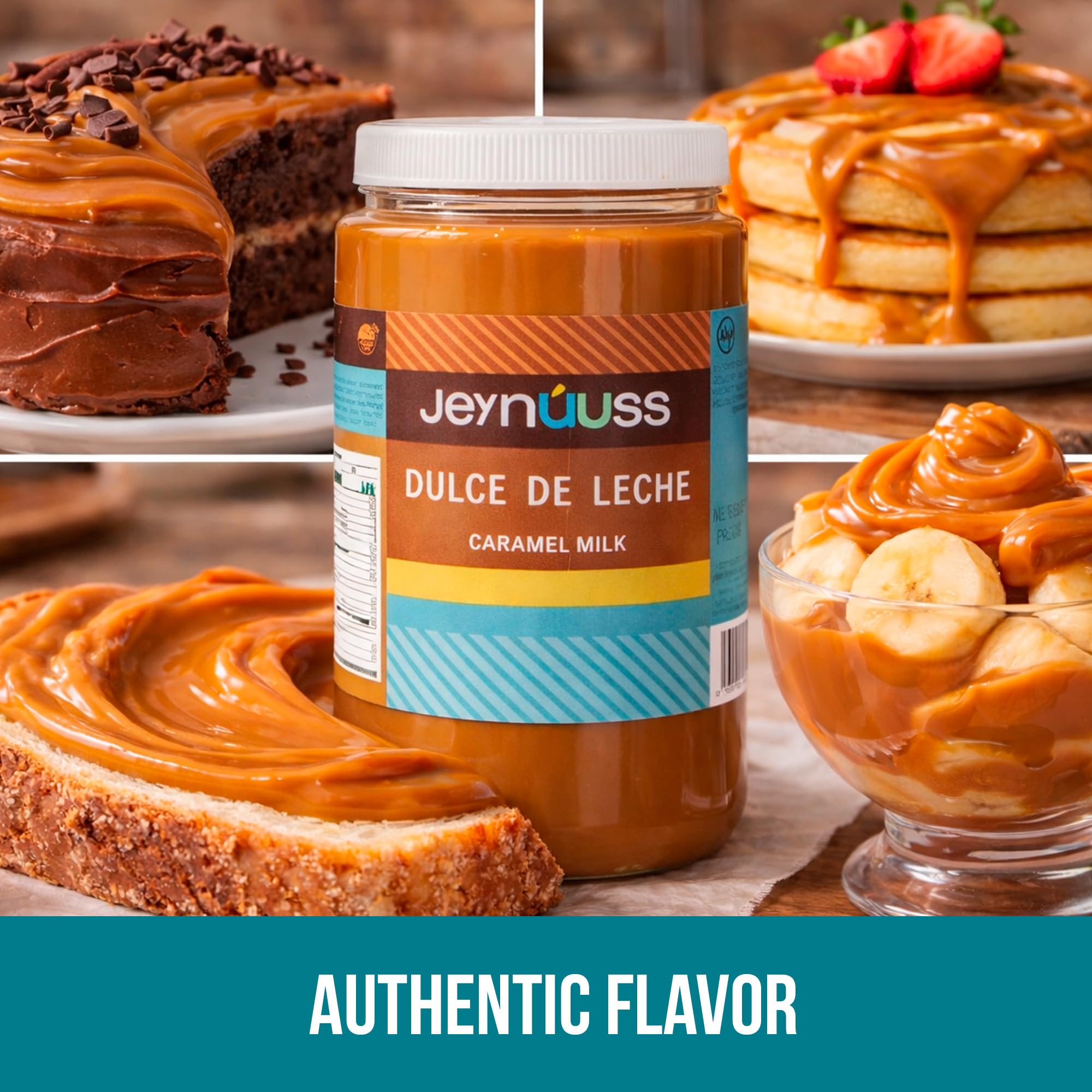 Jeynuuss Dulce de Leche Caramel Spread 2.5 LB (40 oz) - Repostero Thick Arequipe Cajeta for Cake Filling, Pastry & Piping Bag - Bake Stable, No Palm