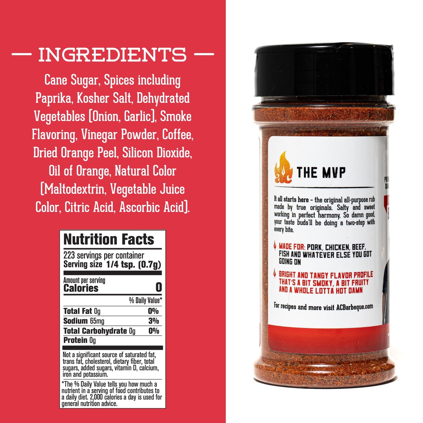 AC BARBEQUE TRIO SEASONING SET - The MVP, Midnight Smoke, Lemon Stepper BBQ Rubs Variety Spice Pack for Steaks, Chicken, Pork, Veggies, Wings