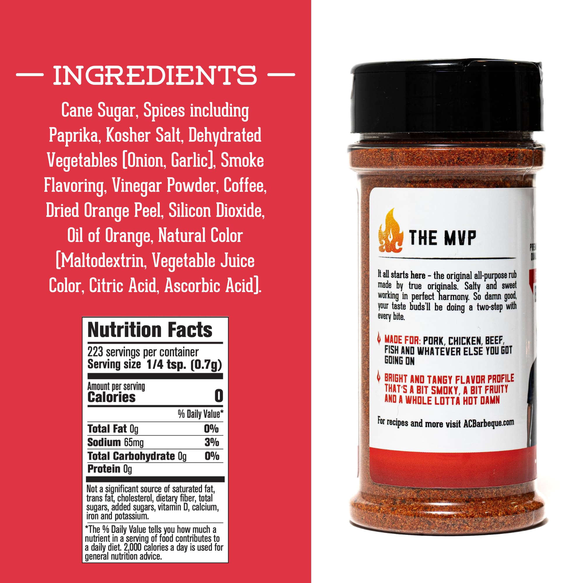 AC BARBEQUE TRIO SEASONING SET - The MVP, Midnight Smoke, Lemon Stepper BBQ Rubs Variety Spice Pack for Steaks, Chicken, Pork, Veggies, Wings