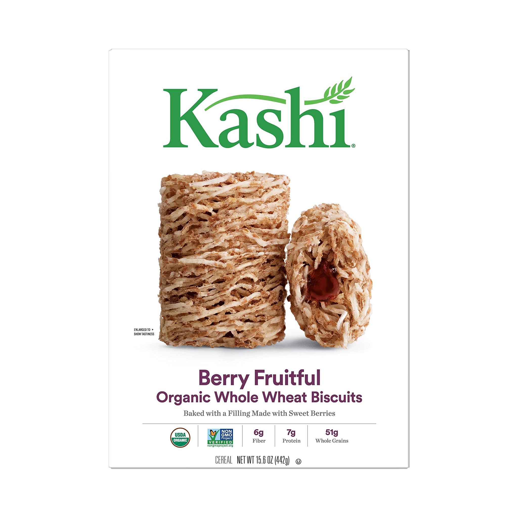 Kashi Breakfast Cereal, Vegan Protein, Organic Fiber Cereal, Bulk Pantry Staples, Berry Fruitful, 62.4oz Case (4 Boxes)