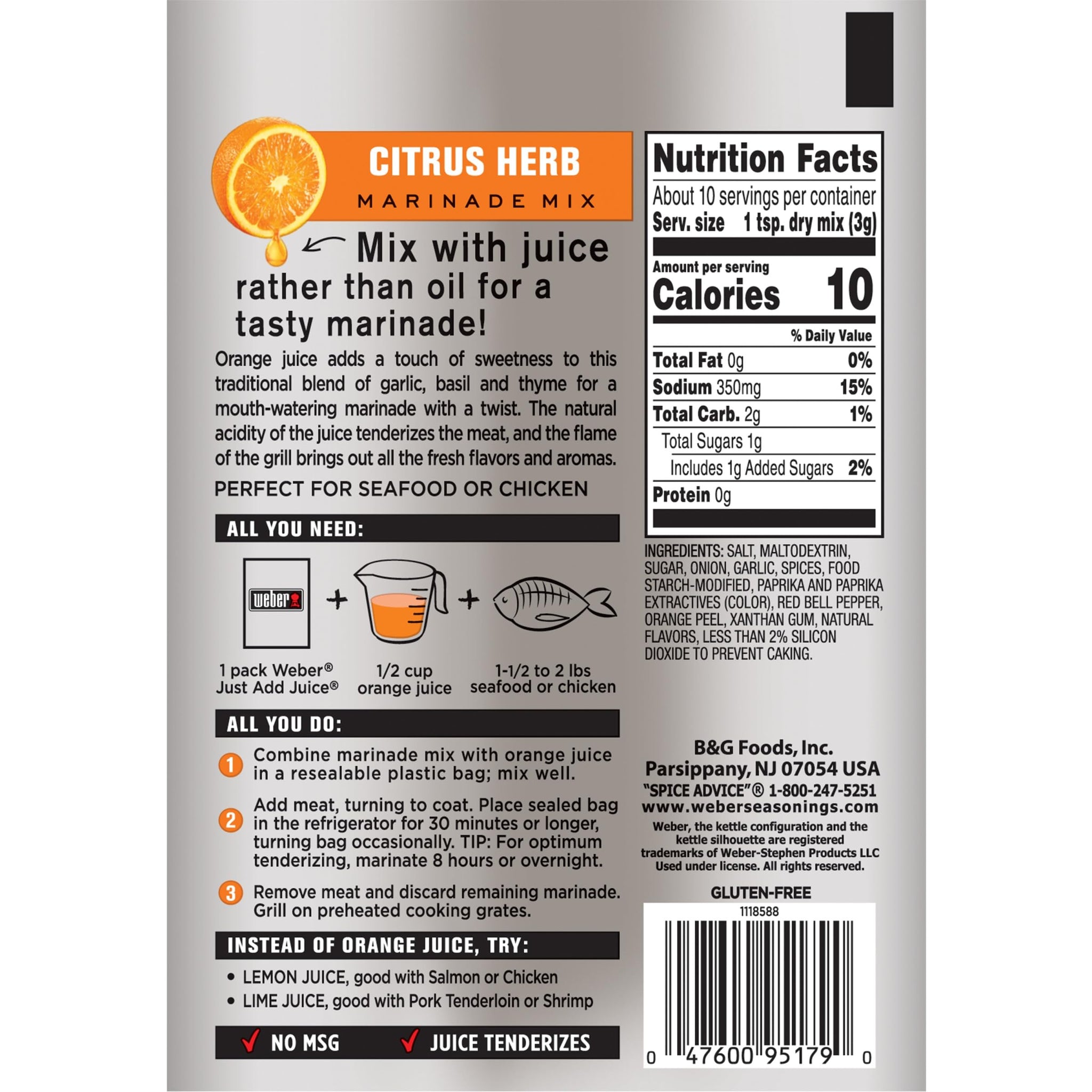 Weber Just Add Water Citrus Herb Marinade, 1.12 Ounce