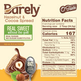Hazelnut & Cocoa Spread by Barely, Low Sugar & No Artificial Sweeteners, Vegan, Keto Friendly, Delicious Chocolate Spread & Dessert Dip - High in
