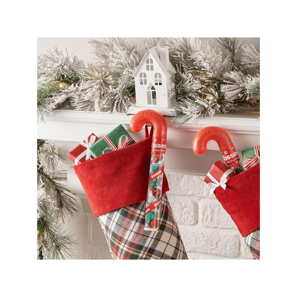 Hershey Kisses Filled Candy Cane Tubes - Pack of 3 - Great for Stocking Stuffers and Sharing with Friends and Family this Holiday Season
