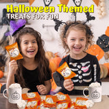 4E's Novelty 24 Pack Halloween Mini Marshmallows - Spook Poof - Indvidually Wrapped Vanilla Flavor - Halloweens Candy for Kids in Bulk, Snacks