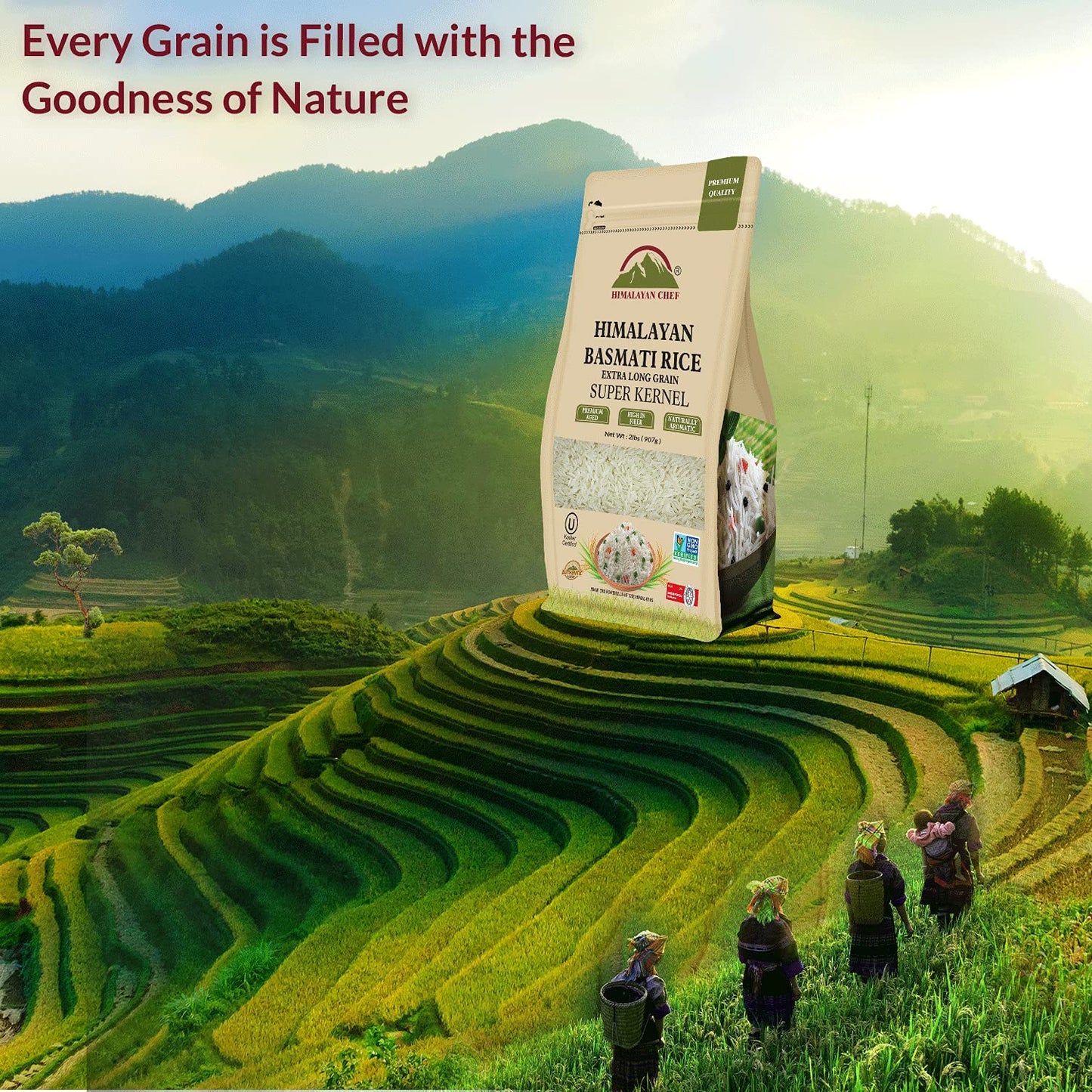 Himalayan chef White Basmati Rice 2 lbs (Pack of 2)