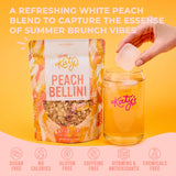 Katy’s Peach Bellini Loose Tea - Apple, Peach & Mango - Light Herbal Fruit Tea, Caffeine-Free, Sugar-Free - Hot or Cold Brew Tea - 30+ Cups