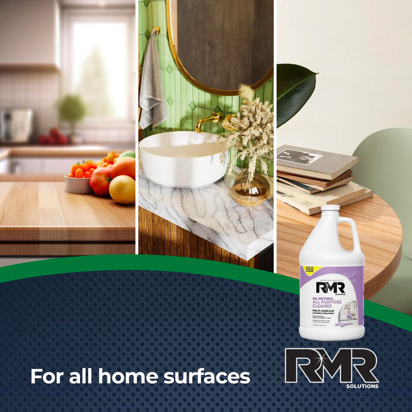 RMR All Natural All-Purpose Cleaner - Non-Toxic, Rinse-Free Multipurpose Cleaning Supplies, Biodegradable 1 Gallon Bottle, Modern Botanical Scent