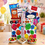 Alder Creek Gift Baskets Let’s Celebrate! Birthday Gift Tote with Candy, Cookies, Popcorn, and More |For Her| For Him| Happy Birthday