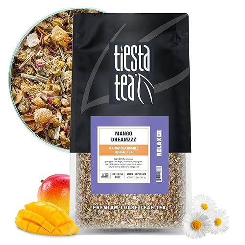 Tiesta Tea - Mango Dreamzzz Chamomile Loose Leaf Herbal Tea, Relaxing Chamomile & Lemongrass Blend, Caffeine-Free, Brew Hot or Iced, Makes Up to 200