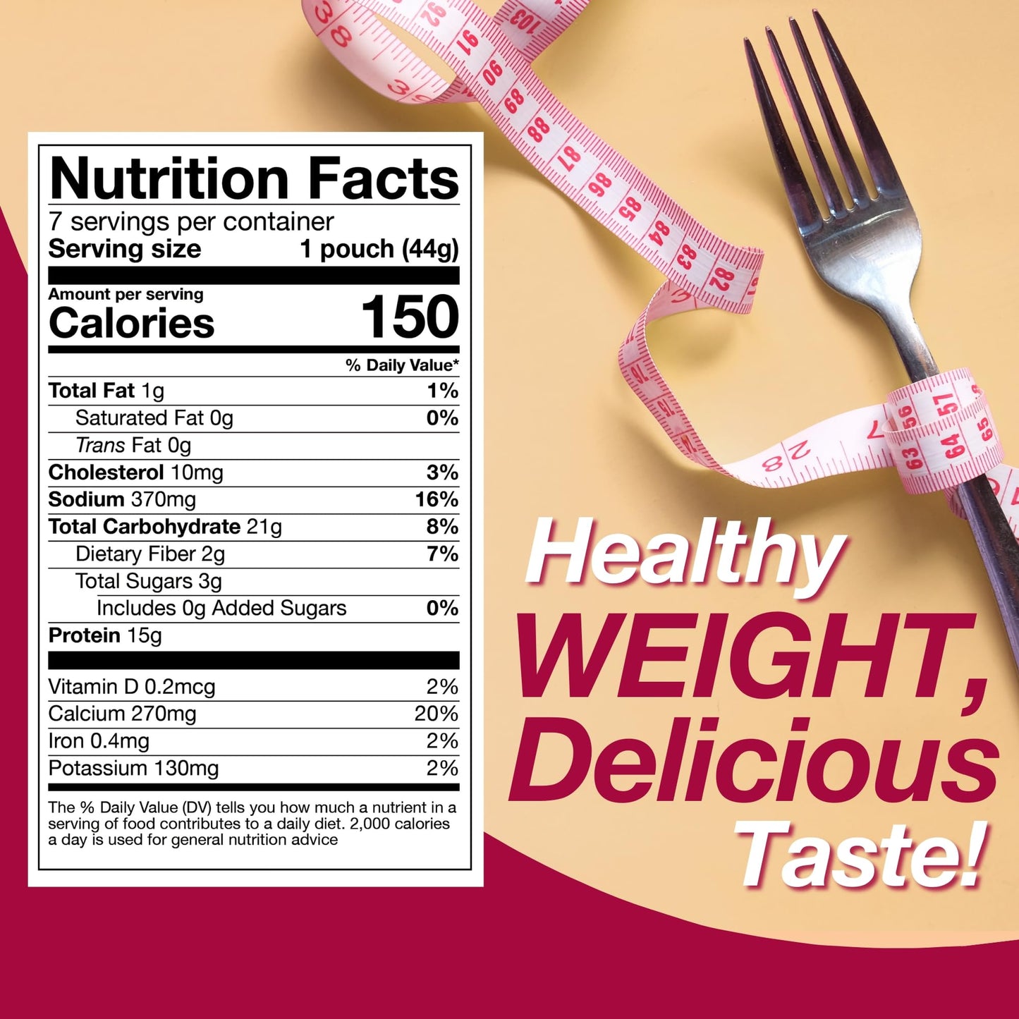 ProtiDIET High Protein Carbonara Pasta - 15g Protein, 7 Pouches - Balanced High Protein Meal Replacement for Everyday Wellness