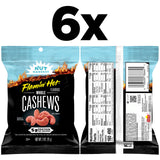 Nut Harvest Flavored Cashews, Flamin' Hot, 3 oz Bags, (6 Pack), 5g Protein Per Serving