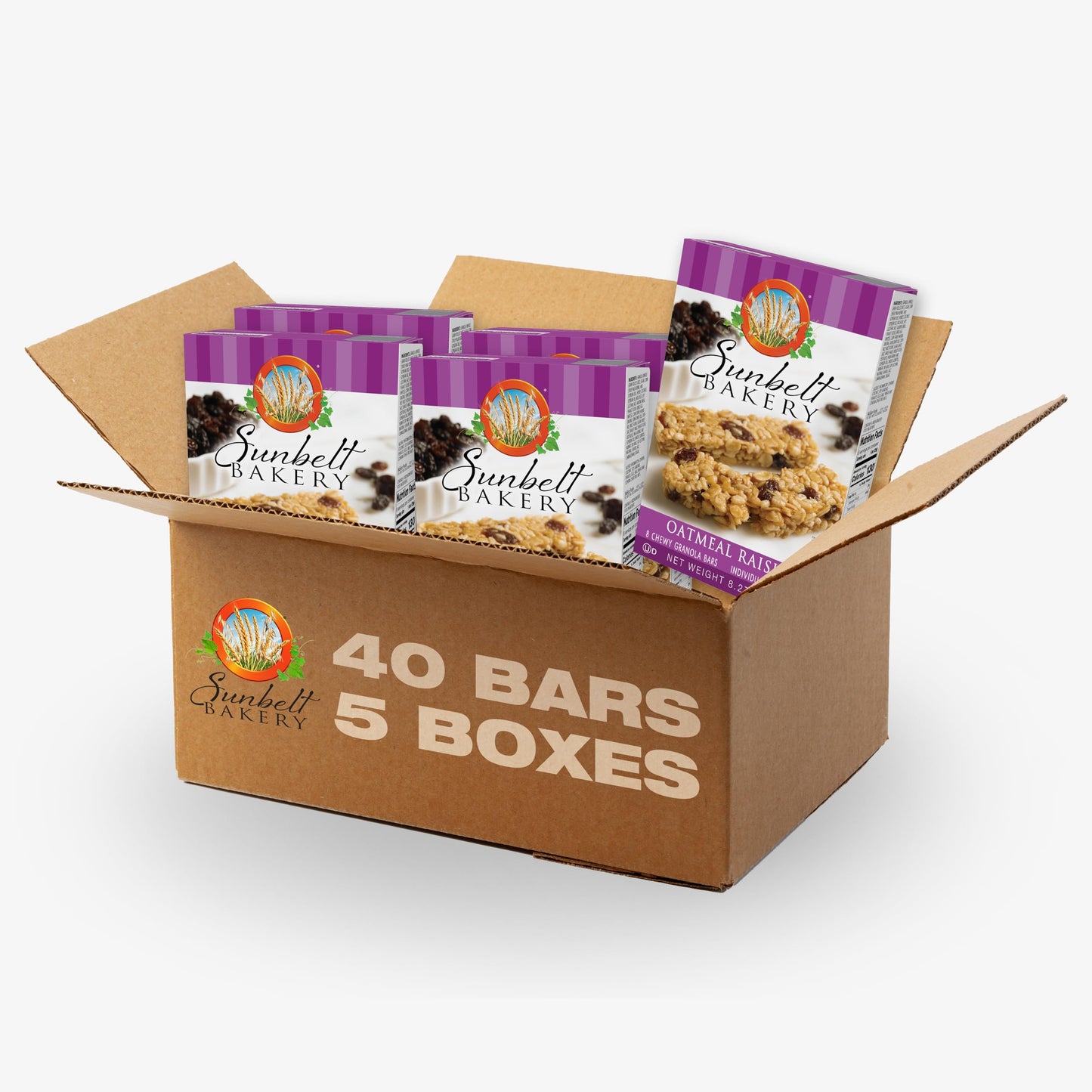Sunbelt Bakery Oatmeal Raisin Chewy Granola Bars, 40-1.0 OZ Bars (5 Boxes)
