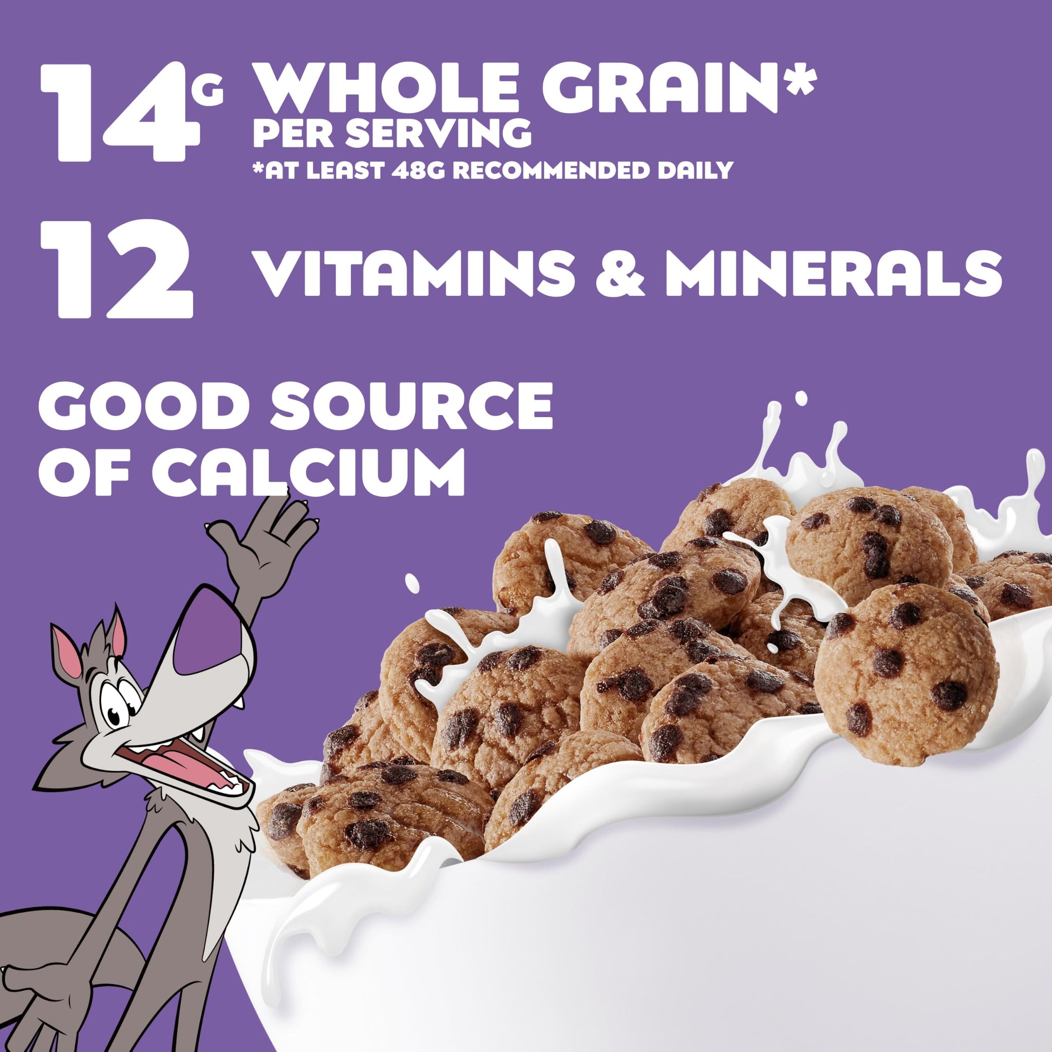 Cookie Crisp Breakfast Cereal, Chocolate Chip Cookie Taste, Made with Whole Grain, Large Size, 15.1 oz