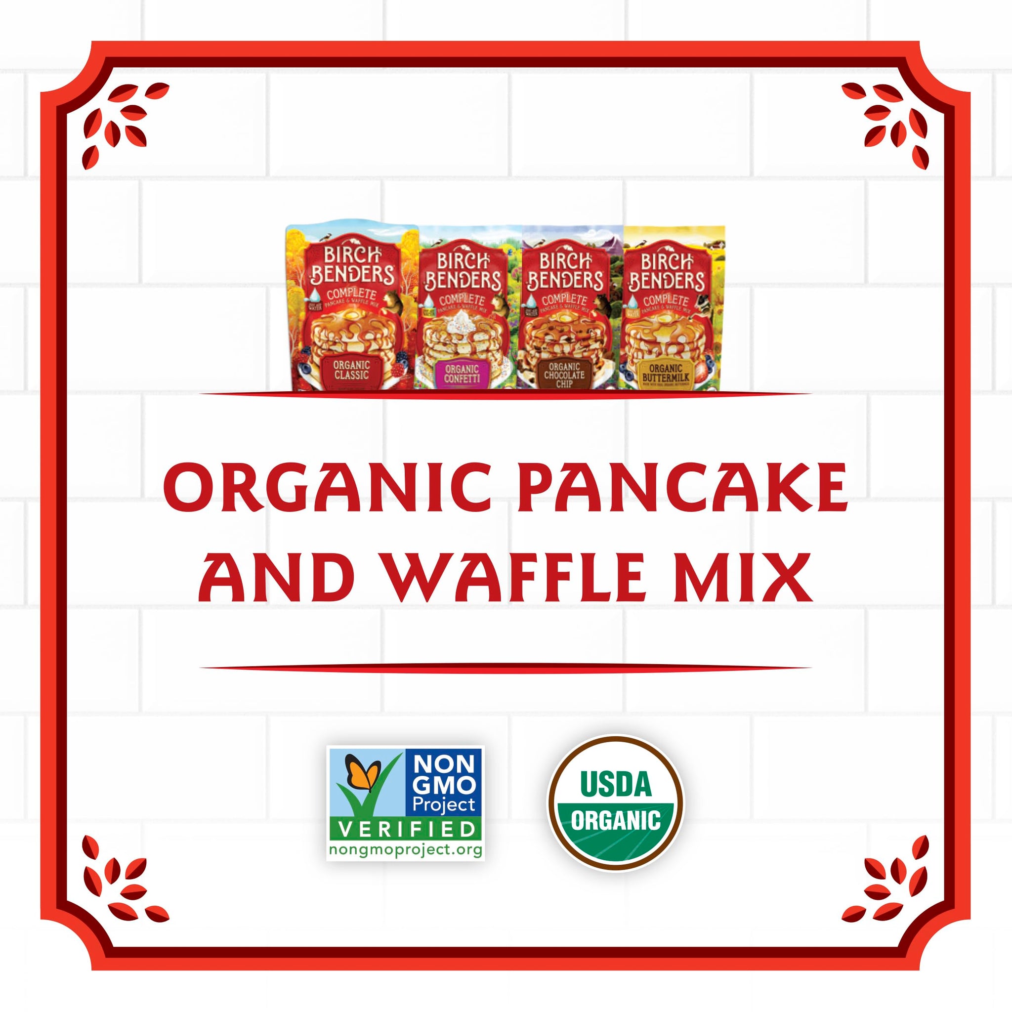 Birch Benders Organic Classic Pancake and Waffle Mix, Non-GMO, Just Add Water, 96 Ounce Family Pack (16 oz, Pack of 6)