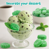 Spearmint Leaves Jelly Candy - 2 Pound Bulk Pack - Classic Spearmint Jelly Candy with Soft Chewy Texture - Leaf Shaped Mint Jellies for Buffets