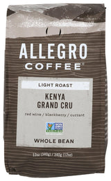 Allegro Coffee Kenya Grand Cru Whole Bean Coffee, 12 oz