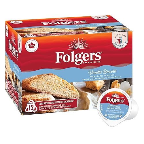 Folgers Vanilla Biscotti Coffee Pods,12 Pods,108g {Imported from Canada}