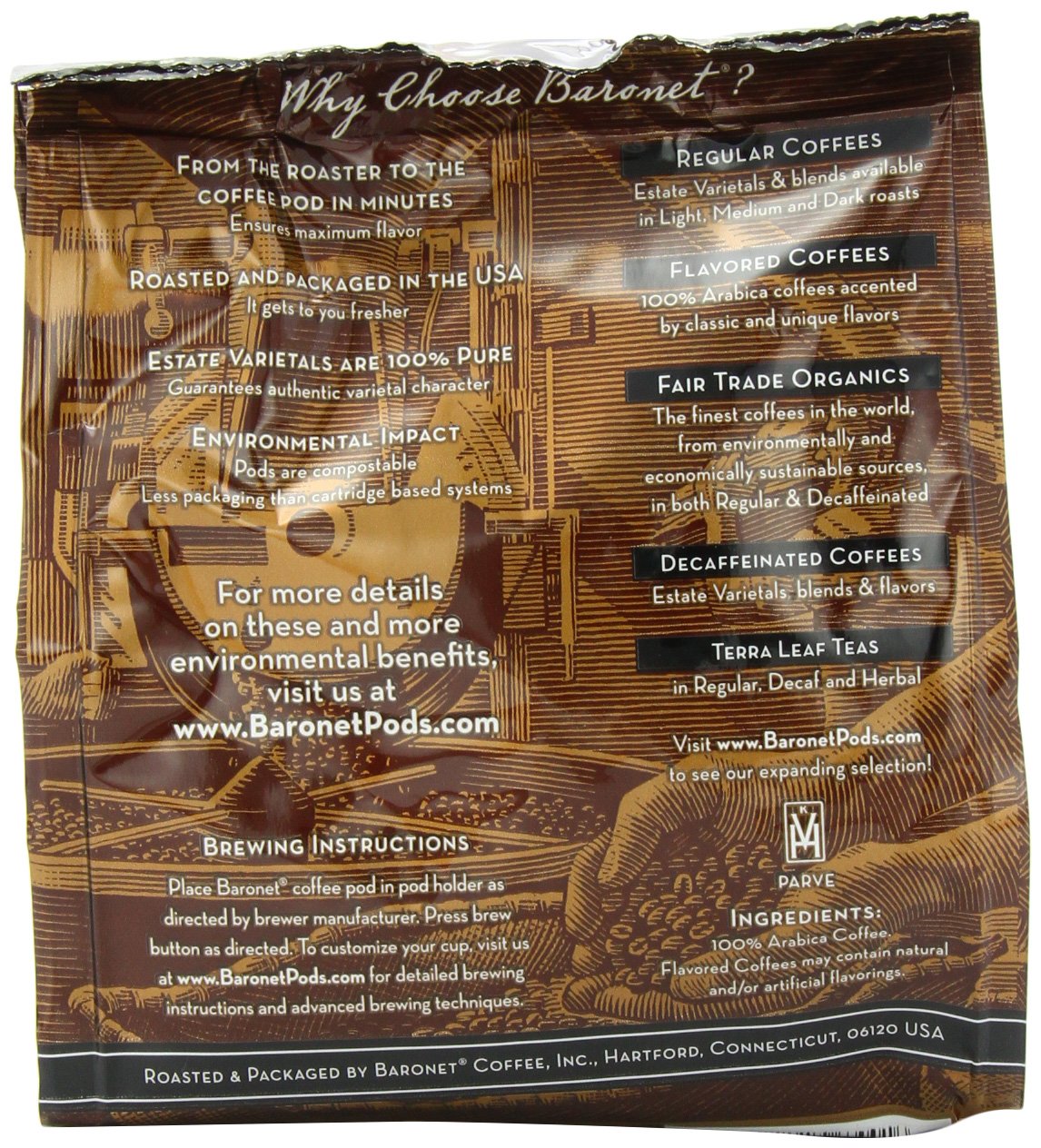 Baronet Coffee Donut Shop Blend Light Roast (140 g), 18-Count Coffee Pods