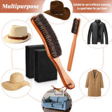 4 Pcs Horsehair Felt Hat Brush Kit with Cleaning Sponge Cowboy Clean Hat Wood Fedora Hat Cleaning Set Baseball Cap Lint Brush Remove Dust for Hair